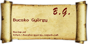 Bucsko György névjegykártya