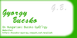 gyorgy bucsko business card